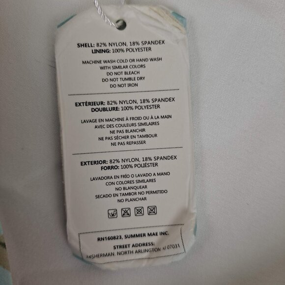 Summer Mae Size XL Tankini Top Blue Peach Green Red Floral Halter Style NWT - Picture 13 of 16